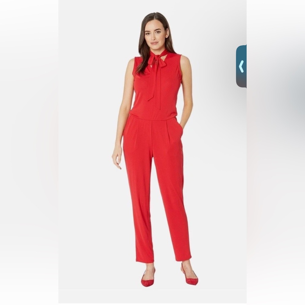 Lauren Ralph Lauren Bold Red Sleeveless Jumpsuit XL